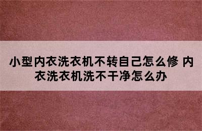 小型内衣洗衣机不转自己怎么修 内衣洗衣机洗不干净怎么办